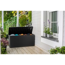 Keter Emily Graphite Outdoor Garden Storage Box - 277L