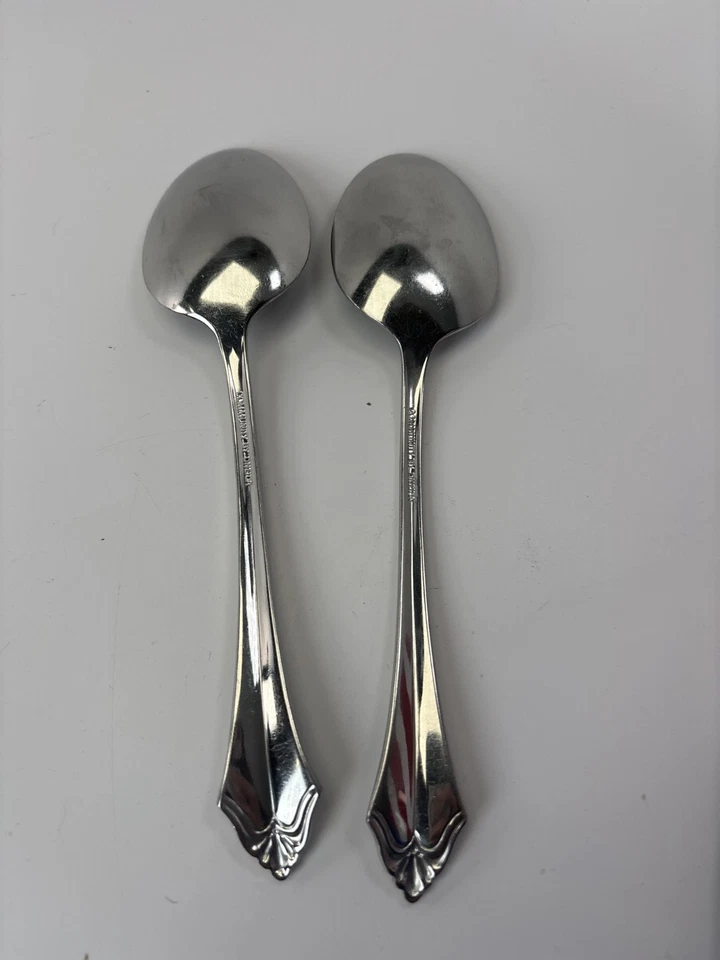 Oneida Community KENWOOD  Place/Oval Soup Spoon 7 1/4"  Glossy Stainless Set 2 - Image 2 of 3