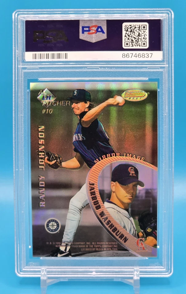 Billy Wagner / Glavine / Johnson 1996 Bowman's Best Mirror Image Refractor PSA 9 Foto 2 de 2