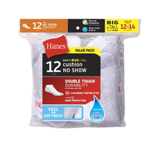 Hanes Mens Double Tough Durability No Show So...