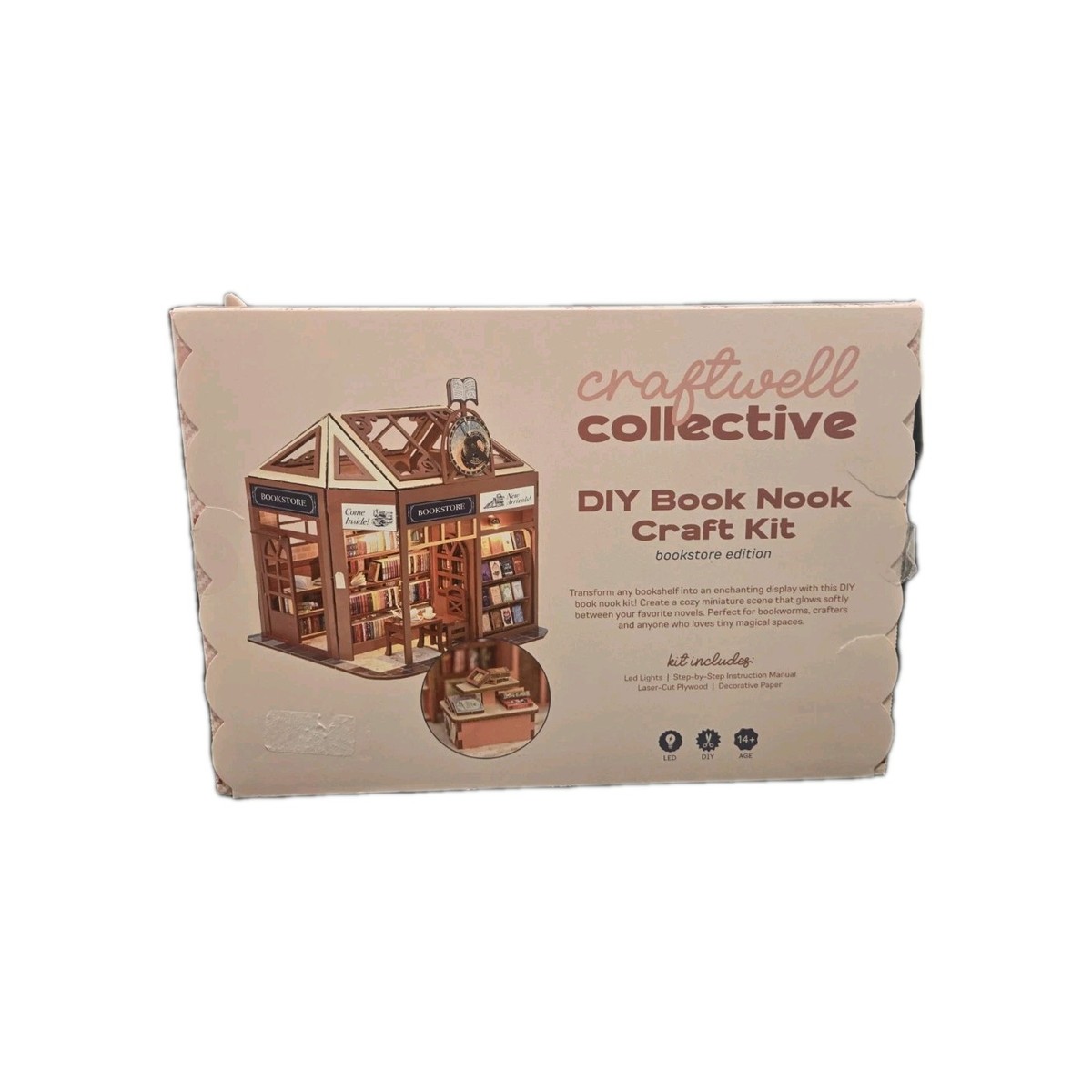 New Craftwell Collective DIY Book Nook Craft Kit Bookstore