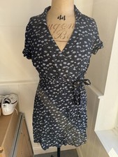 Jack Wills Mini Wrap Dress Navy Floral Print Size Small