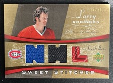 2006-07 UD Sweet Shot Hockey Larry Robinson Sweet Stiches /50 - #SS-RO