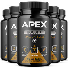 5 Pack Apex Boost Plus Advanced Male Health Performance Support 300 Capsules