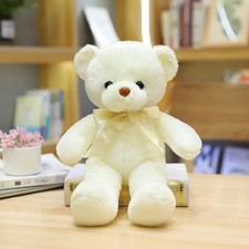 30cm Colorful Bear Plush Doll Soft Stuffed Teddy Birthday Gift - White New