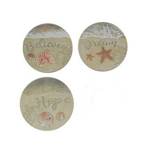 Coastal Beach Inspirational Garden Sculpture Decorative Wall Art Decor Set