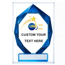 Custom Engraved Acrylic Award Plaque 6x4 | Personalized Trophy with Logo & Text