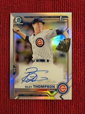 Riley Thompson 2021 Bowman Chrome Auto Refractor #449/499 Cubs Prospect