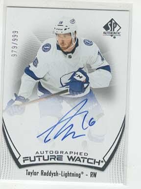2021-22 UD SP AUTHENTIC TAYLOR RADDYSH FUTURE WATCH AUTO ROOKIE 979/999
