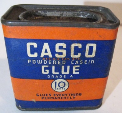 Vtg.1030s Casco Powdered Casein Glue Grade A Container Tin by The Borden Co. USA