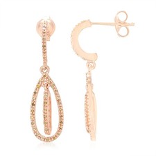 Cavill Ohrringe Damen Sterlingsilber rosévergoldet 0,18ct Diamant Tropfen