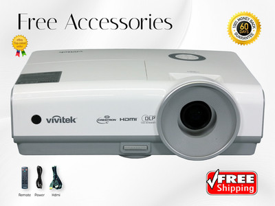 Bright Vivitek D853W DLP 4K Projector Flexible Use 3200 Lumens 3D Accessory Kit