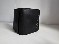 TULA DESIGNER WOMENS BLACK REAL LEATHER CARD PURSE WALLET BAG