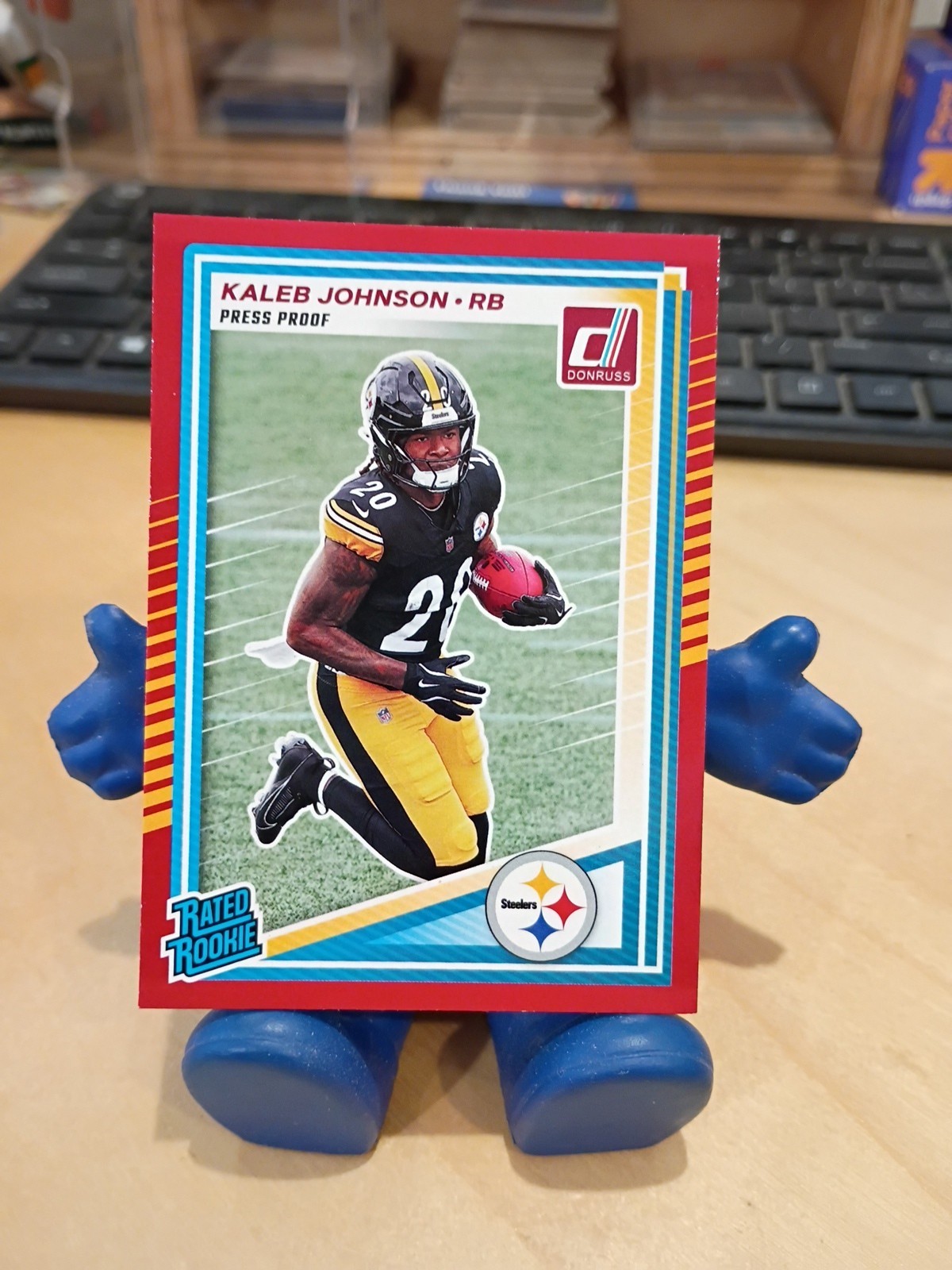 2025 Donruss Rated Rookie Kaleb Johnson Steelers Red Press Proof #322