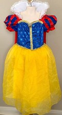 Child Disney Deluxe SNOW WHITE Costume 7/8 GOWN w/ CAPE Girl Dress APPLE Sparkle