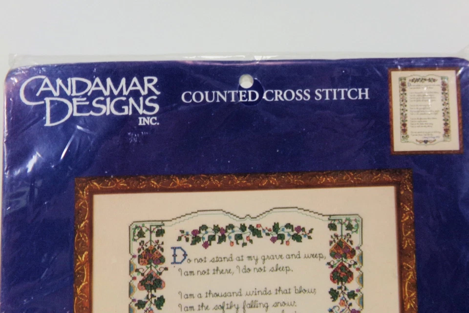 Kit de punto de cruz contado Candamar $51027 mil palabras vintage 1997 14x18 NUEVO Foto 4 de 4