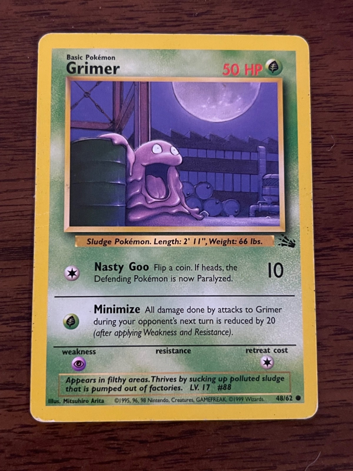 Pokémon TCG Grimer 48/62 Fossil Unlimited Common Card NM