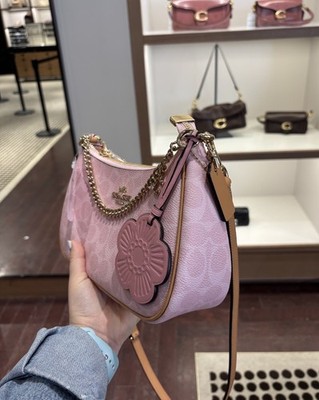 NWT Coach Teri Shoulder Bag In Signature Canvas With Charms Powder