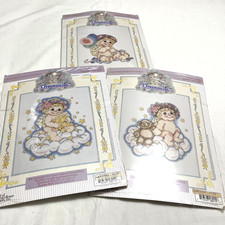 Lot of 3 Dreamsicles Cherub Angel Cross Stitch Kits Starry Teddy Balloons VTG 97