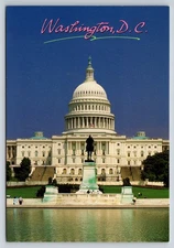 Vintage Washington D.C. Capitol Building Photochrome Postcard Chrome