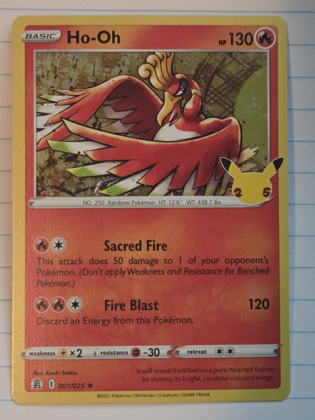 Ho-oh 1/25 - Celebrations - Mint - Near Mint - Pokemon TCG