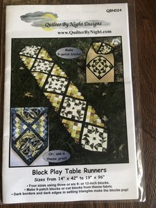 Quilter By Night Designs Block Play Table Runners Sewing Quilt Pattern QBN024