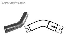 Fox Edelstahl Auspuff Rohrbogen 45 Grad Ø45mm geweitet -Steckverbindung-