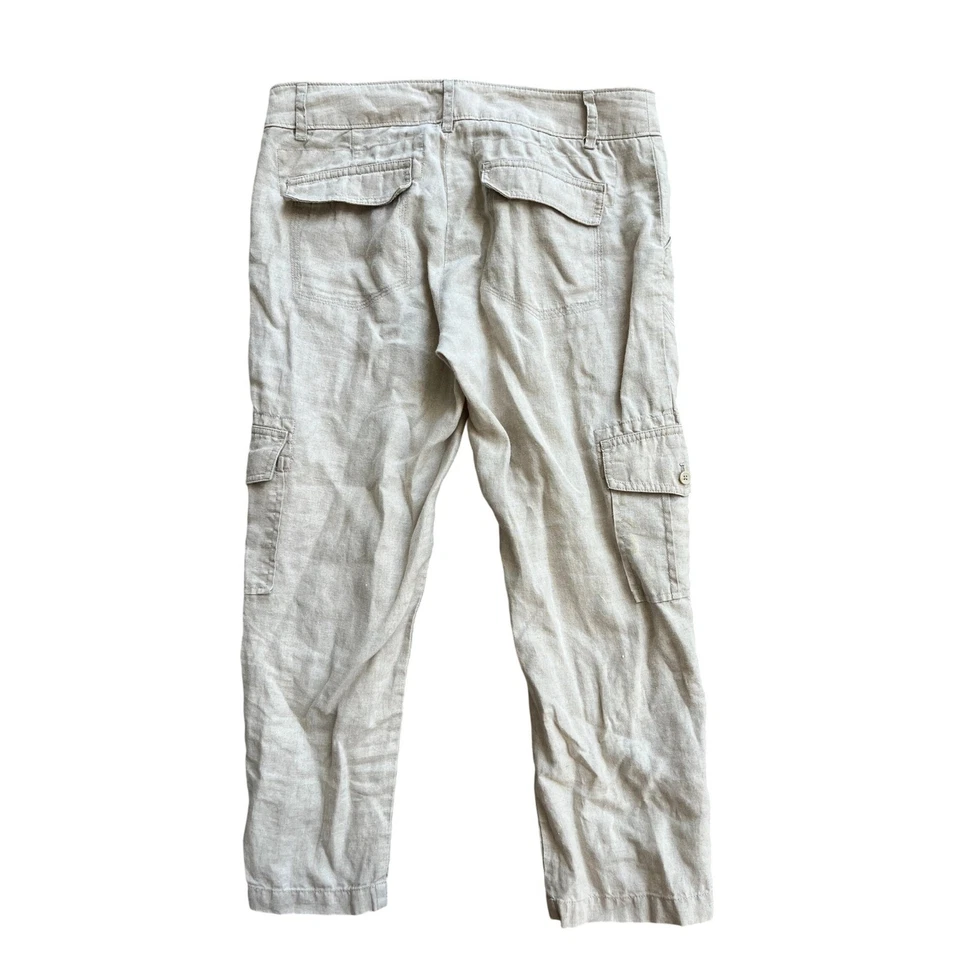 Pantalones cargo 100 % mezcla de lino bolsillos TOMMY BAHAMA RELAX LINO AZUL talla 2 Foto 3 de 4