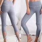 Aerie Chill Play Move Heather Gray Ankle Wrap Crop Legging Activewear Women's M — photo 1