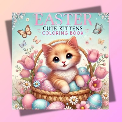 Easter Cute Kittens Coloring Book : Adorable Springtime Cats and Bunnies for Kid