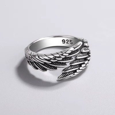 925 Sterlingsilber Engelsflügel Feder Ring verstellbar Damen Hochzeit Schmuck UK