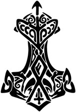 VIKING HAMMER NORSE WARRIOR CELTIC Vinyl decal Sticker