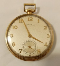RARE HAMILTON 14K GOLD FILL GREYHOUND BUS PRESENTATION POCKET WATCH '49 WORKS