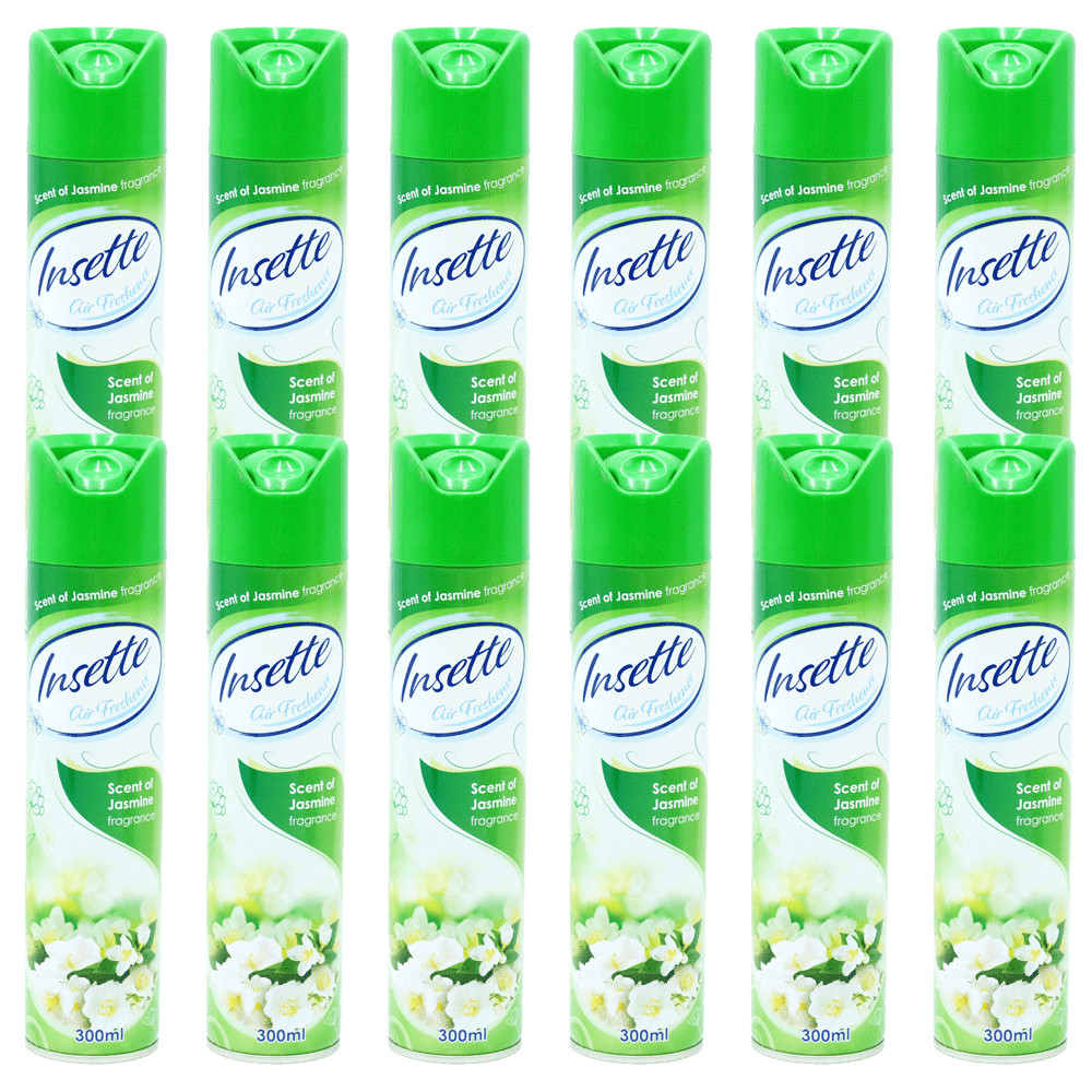 12 x INSETTE AIR FRESHENER SCENT OF JASMINE 300ml