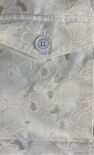 Michael Kors Womens White Floral Eyelet Lace Button Jacket Outerwear Sz S - Picture 4 of 9