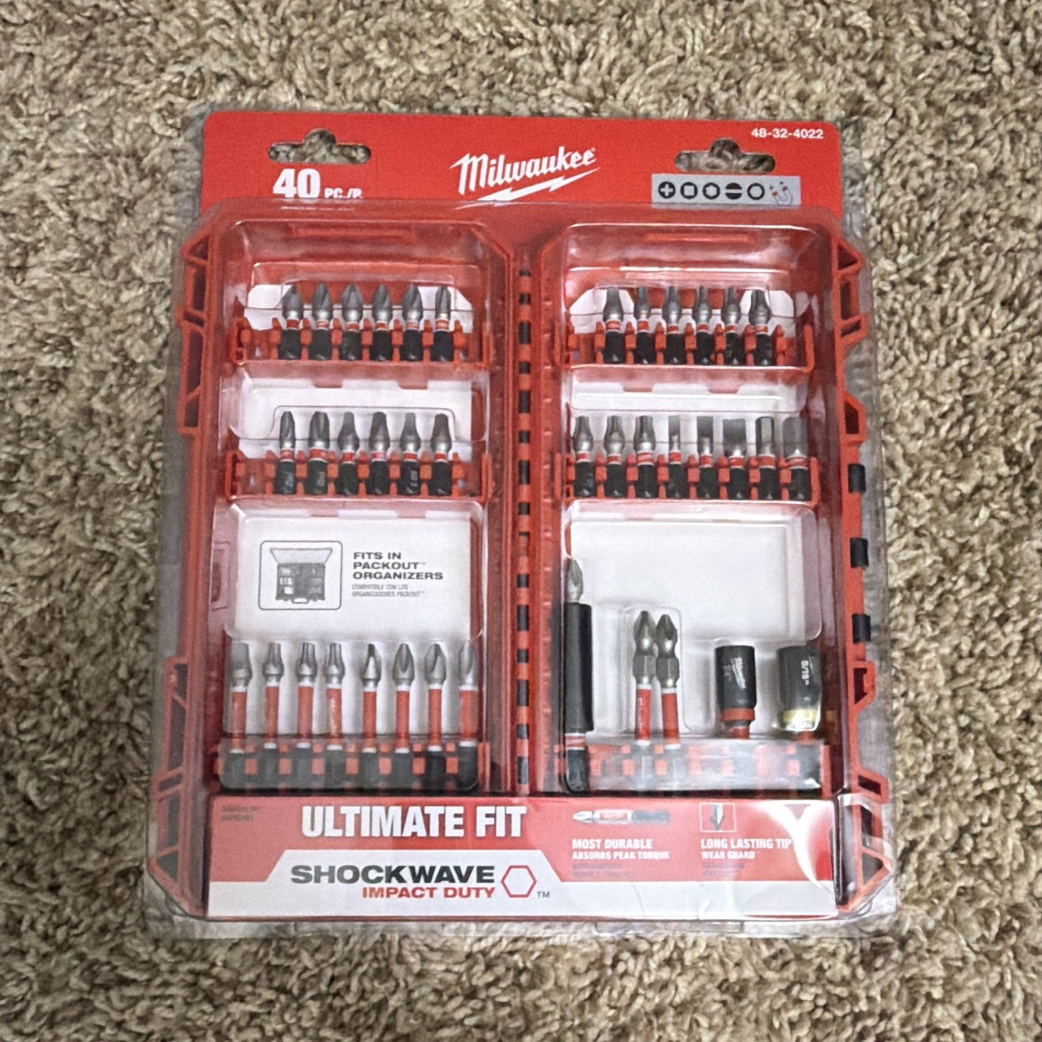 Milwaukee SHOCKWAVE Impact Duty Ultimate Fit 40pc Bit Set w/ Case 48-32-4022