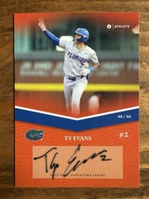 Ty Evans 2025 Onit Florida Gators Baseball Orange Parallel On Card Auto 48/50