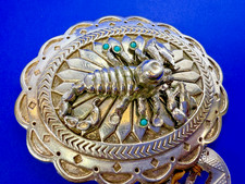 Southwestern Concho with Scorpion Turquoise Accents Native American Belt Buckle