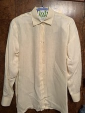 Loro Piana Women  s 100 Luxury Linen Shirt LS Size L Yellow made in Italy