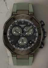 Tissot T-Race Quartz Chrono 45mm Green Silicone Men's Watch T141.417.37.061.02