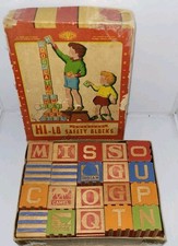 1920's SAFETY-BLOCK Mini Children's Toy Block Set, Hal-Sam, Original Box