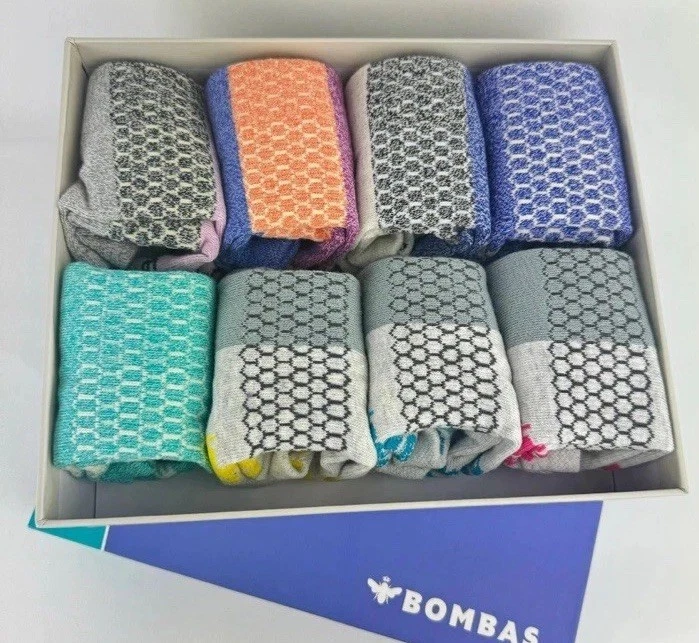 Bombas Women's Ankle Socks 8-Pack Gift Box Size Medium 8-10.5