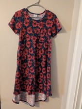 LuLaRoe Women's XXS Blue Floral High/Low And Grey W/Floral Sleeves 2 Dresses.