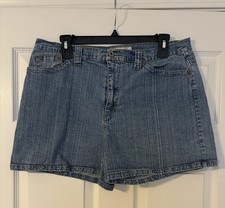 Faded Glory Women's Sz 14 Blue Jean Denim Shorts Stretch 5 Pocket Design
