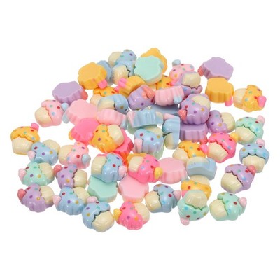 Mini Resin Foods, Tiny Small Cake for Crafts Dollhouse (Dark Colors, 100pcs)
