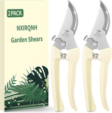 2 Pack Gardening Pruning Shears, Sharp Bypass Blade Garden Shears, Stainless Ste