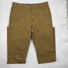 Old Navy Mens Ultimate Slim 30/34 Khaki Cotton Built In Flex Slim Leg Pants Wear