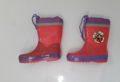 Playshoes Kinder Gummistielel mit Glückskäfer in Pink Gr. 24/25
