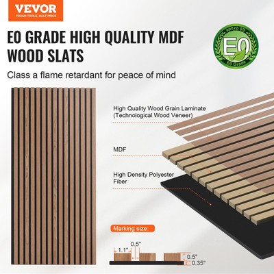 New Wood Slat Acoustic Panels, 23.6 x 47.2 inch, MDF Accent Wooden Wall Panels