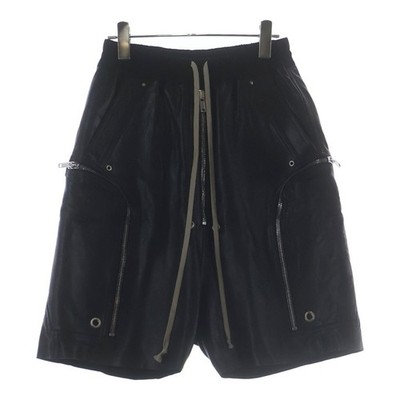 Rick Owens Bauhaus Bela Leather Shorts Ru02d6392-lbw Black Used 3250db13672c8a12
